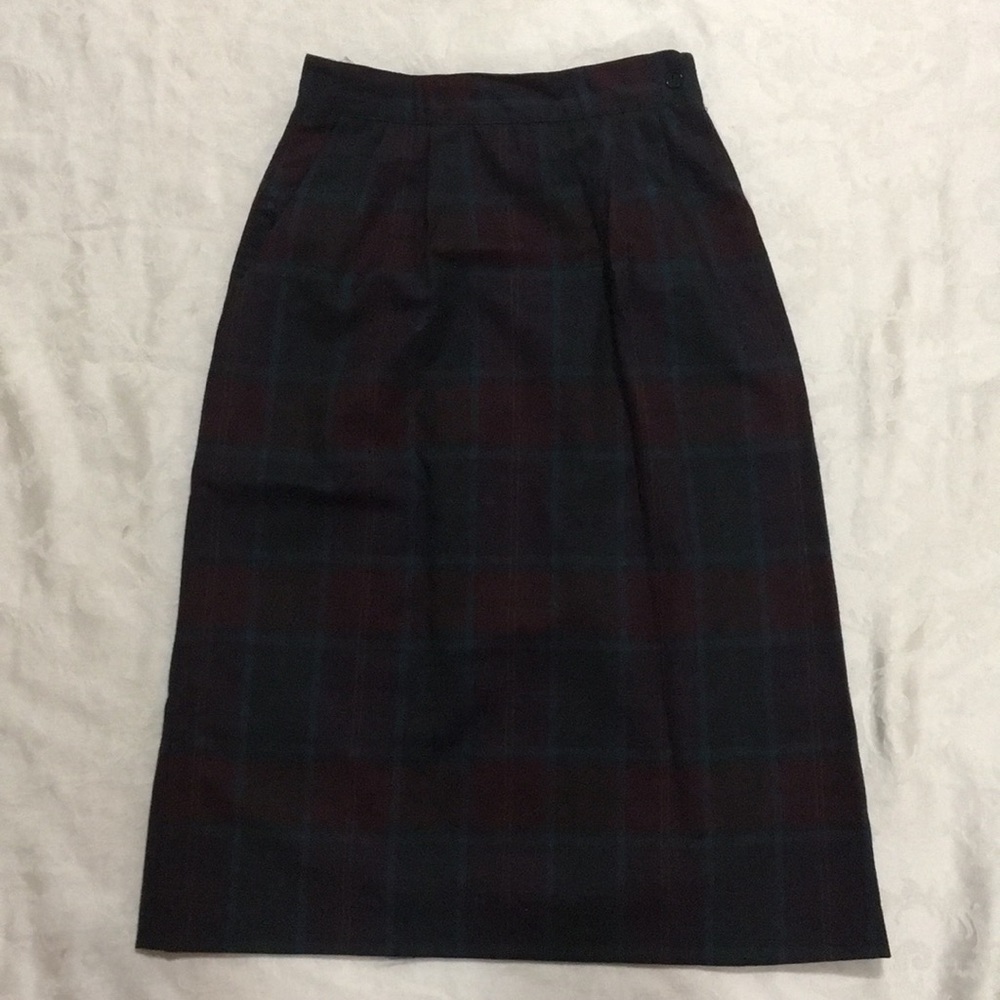 Vintage Michael Stevens Plaid Midi Skirt